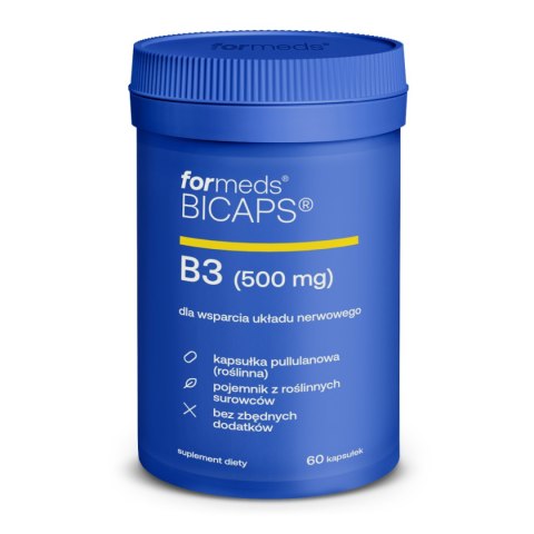 ForMeds Bicaps B3 witamina B3 60 kapsułek wegańskich ForMeds Bicaps B3 witamina B3 60 kapsułek wegańskich
