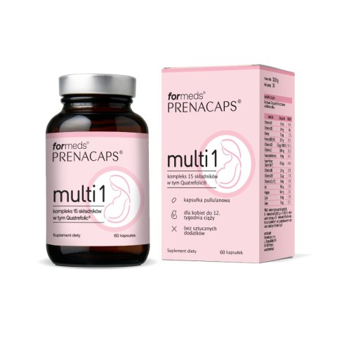 ForMeds Prenacaps Multi 1 – 60 kapsułek wegańskich dla kobiet w ciąży ForMeds Prenacaps Multi 1 – 60 kapsułek wegańskich dla kobiet w ciąży