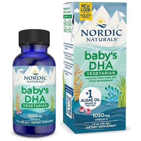 Nordic Naturals Baby's DHA wegetariańskie ekologiczne kwasy Omega-3 dla dzieci 30 ml Nordic Naturals Baby's DHA wegetariańskie ekologiczne kwasy Omega-3 dla dzieci 30 ml