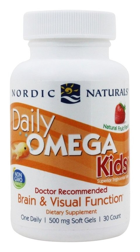 Nordic Naturals Daily Omega Kids Omega 3 dla dzieci 30 kapsułek miękkich o smaku truskawkowym Nordic Naturals Daily Omega Kids Omega 3 dla dzieci 30 kapsułek miękkich o smaku truskawkowym