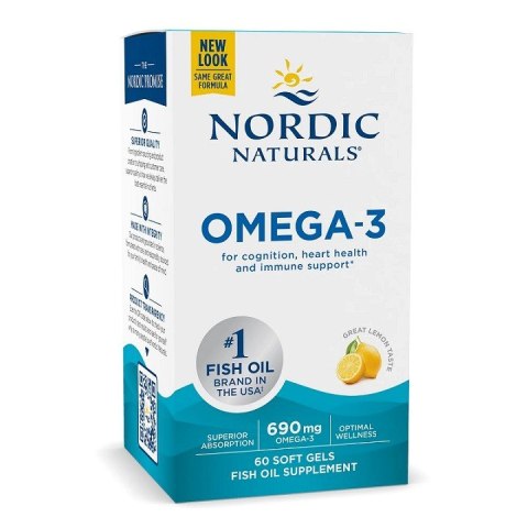 Nordic Naturals Omega-3 690mg 120 miękkich kapsułek o smaku cytrynowym Nordic Naturals Omega-3 690mg 120 miękkich kapsułek o smaku cytrynowym