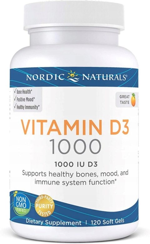 Nordic Naturals Vitamin D3 1000 IU 120 kapsułek miękkich Nordic Naturals Vitamin D3 1000 IU 120 kapsułek miękkich