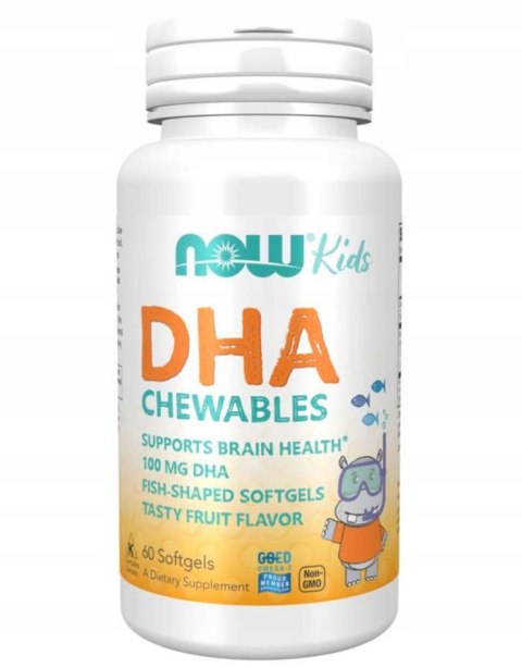 Now Foods DHA Kid's Chewable Omega 3 60 kapsułek do żucia Now Foods DHA Kid's Chewable Omega 3 60 kapsułek do żucia