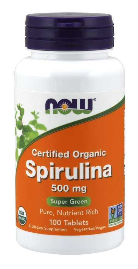 Now Foods Spirulina organiczna 1000mg 120 tabletek wegańskich Now Foods Spirulina organiczna 1000mg 120 tabletek wegańskich