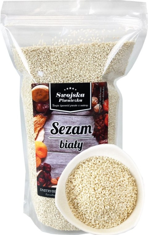 SEZAM BIAŁY ZIARNO ŁUSKANE 1 Kg Swojska Piwniczka SWOJSKA PIWNICZKA SEZAM BIAŁY ZIARNO ŁUSKANE 1 Kg Swojska Piwniczka SWOJSKA PIWNICZKA