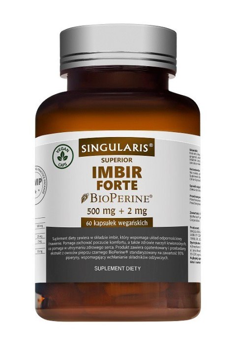 Singularis Imbir Forte BioPerine 500mg+2mg 60 kapsułek wegańskich Singularis Imbir Forte BioPerine 500mg+2mg 60 kapsułek wegańskich