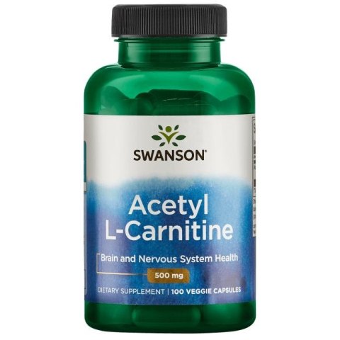 Swanson Acetyl L-karnityny ALC 500mg 100 kapsułek wegańskich Swanson Acetyl L-karnityny ALC 500mg 100 kapsułek wegańskich