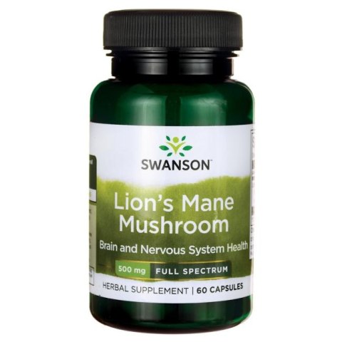 Swanson Lion's Mane (Soplówka jeżowata) 500 mg 60 kapsułek Swanson Lion's Mane (Soplówka jeżowata) 500 mg 60 kapsułek