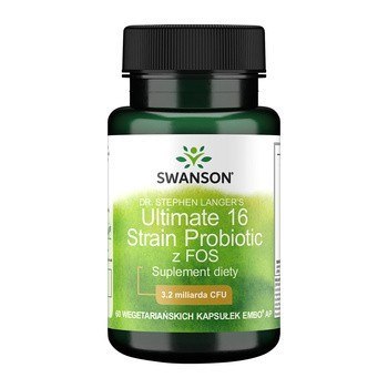 Swanson Ultimate 16 Strain Probiotic (probiotyk 16 szczepów z FOS) 60 kapsułek wegańskich Swanson Ultimate 16 Strain Probiotic (probiotyk 16 szczepów z FOS) 60 kapsułek wegańskich