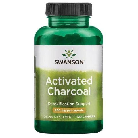Swanson Węgiel drzewny aktywny 260 mg 120 kapsułek Swanson Węgiel drzewny aktywny 260 mg 120 kapsułek