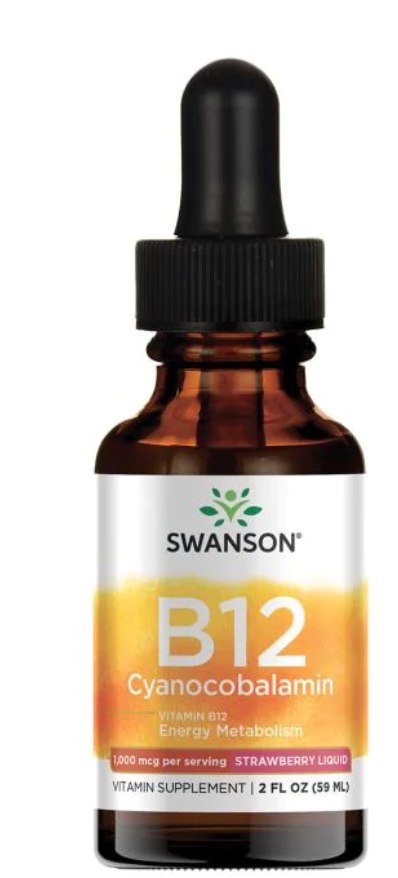 Swanson witamina B12 w kroplach o smaku truskawkowym Swanson witamina B12 w kroplach o smaku truskawkowym