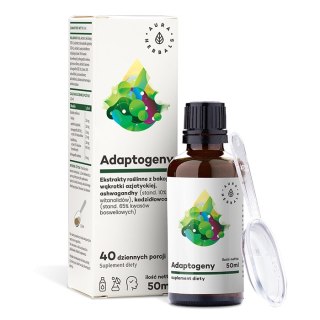 Aura Herbals Adaptogeny – 100% naturalne ekstrakty roślinne 50 ml, suplement na odporność i witalność