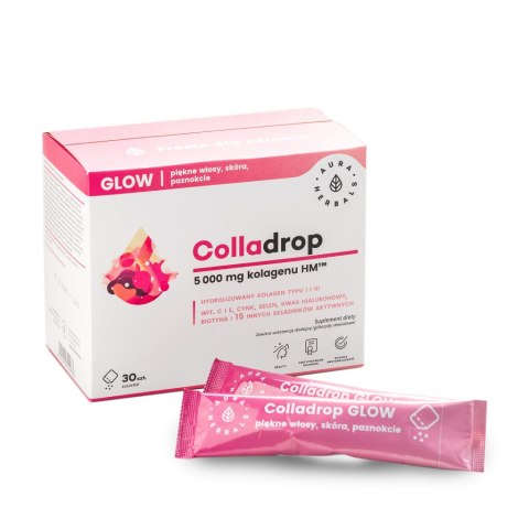 Aura Herbals Colladrop Glow Kolagen morski 5000 mg 30 saszetek Aura Herbals Colladrop Glow Kolagen morski 5000 mg 30 saszetek