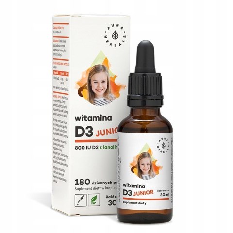 Aura Herbals Witamina D3 Junior 800IU 30 ml Aura Herbals Witamina D3 Junior 800IU 30 ml