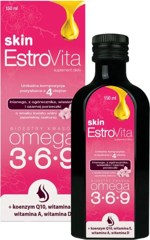 EstroVita Skin Omega 3-6-9 dla kobiet 150 ml o smaku kwiatu wiśni EstroVita Skin Omega 3-6-9 dla kobiet 150 ml o smaku kwiatu wiśni