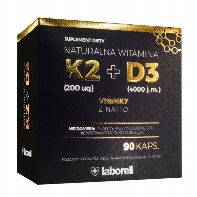 Laborell Witamina D3 4000 IU i K2 200 µg 90 kapsułek Laborell Witamina D3 4000 IU i K2 200 µg 90 kapsułek
