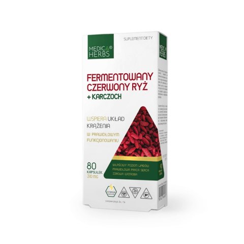 Medica Herbs Fermentowany czerwony ryż + karczoch 80 kapsułek Medica Herbs Fermentowany czerwony ryż + karczoch 80 kapsułek