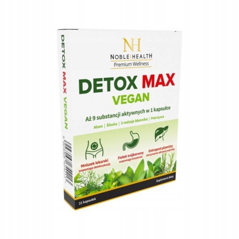 Noble Health Detox Max Vegan 21 kapsułek Noble Health Detox Max Vegan 21 kapsułek