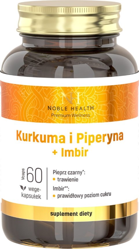 Noble Health Kurkuma i piperyna + imbir 60 kapsułek Noble Health Kurkuma i piperyna + imbir 60 kapsułek