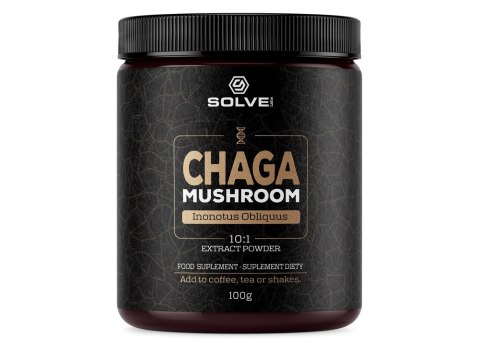 SolveLabs Chaga (Błyskoporek Podkorowy) 10:1 Mushroom Powder 100g SolveLabs Chaga (Błyskoporek Podkorowy) 10:1 Mushroom Powder 100g