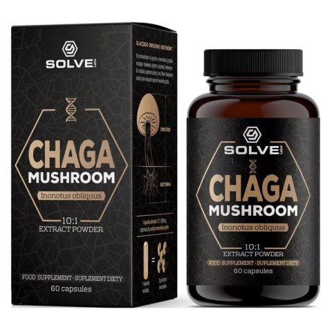 SolveLabs Chaga (Błyskoporek podkorowy) 10:1 Ekstrakt 60 kapsułek SolveLabs Chaga (Błyskoporek podkorowy) 10:1 Ekstrakt 60 kapsułek