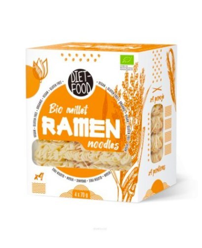 Diet Food BIO Makaron jaglany 100% Ramen 280g Diet Food BIO Makaron jaglany 100% Ramen 280g