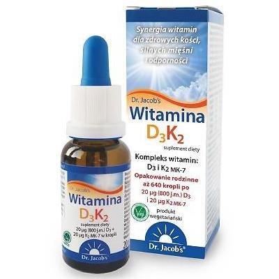 Dr. Jacob's Witamina D3 + K2 20 ml w kroplach Dr. Jacob's Witamina D3 + K2 20 ml w kroplach
