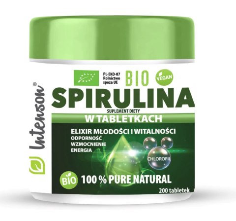 Intenson Bio Spirulina 100% 200 tabletek Intenson Bio Spirulina 100% 200 tabletek