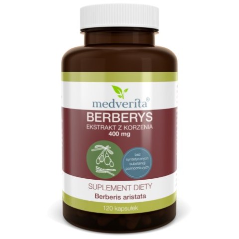 Medverita Berberys ekstrakt 400 mg 120 kapsułek Medverita Berberys ekstrakt 400 mg 120 kapsułek