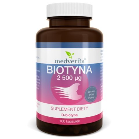 Medverita Biotyna 2500 µg 180 kapsułek Medverita Biotyna 2500 µg 180 kapsułek