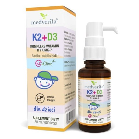 Medverita Witamina K2 + D3 dla dzieci 30ml Medverita Witamina K2 + D3 dla dzieci 30ml