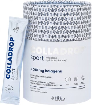 Aura Herbals Colladrop Sport kolagen morski 5000 mg suplement diety – 30 saszetek