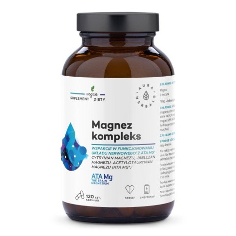 Aura Herbals Magnez kompleks ATA Mg® 120 kapsułek Aura Herbals Magnez kompleks ATA Mg® 120 kapsułek