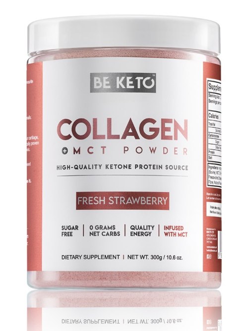 BeKeto Keto Kolagen z olejem MCT o smaku truskawkowym 300g BeKeto Keto Kolagen z olejem MCT o smaku truskawkowym 300g