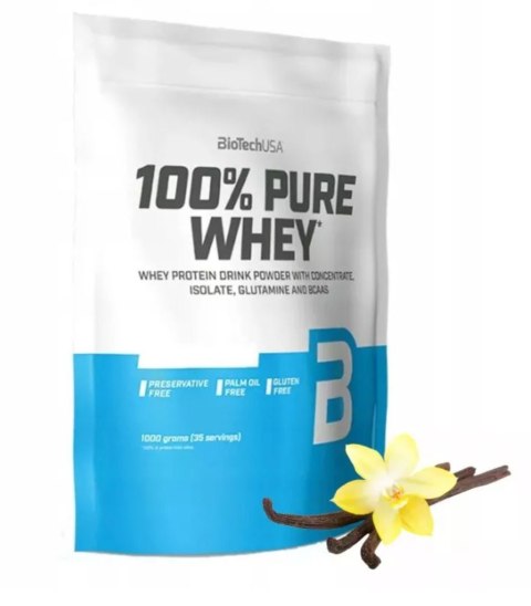 BioTech USA 100% Pure Whey 1000g o smaku bourbon wanilia BioTech USA 100% Pure Whey 1000g o smaku bourbon wanilia