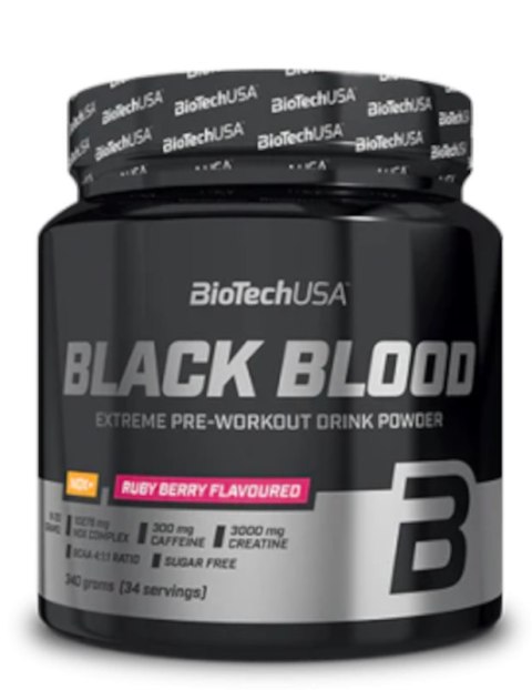 BioTech USA Black Blood NOX+ 340 g o smaku jagodowym BioTech USA Black Blood NOX+ 340 g o smaku jagodowym