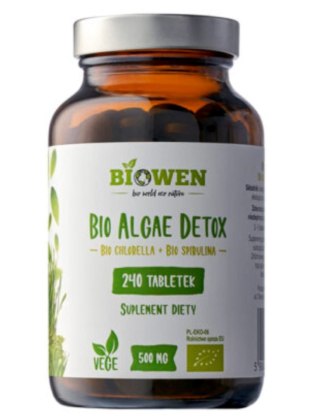 Biowen BIO Algae Detox – suplement diety z chlorellą i spiruliną – 500 mg – 240 tabletek