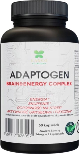 Lanco Nutritions Adaptogen Brain & Energy Complex – 60 kapsułek na koncentrację, energię i witalność