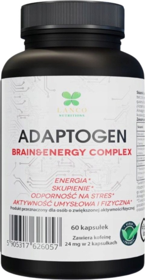 Lanco Nutritions Adaptogen Brain & Energy Complex 60 kapsułek Lanco Nutritions Adaptogen Brain & Energy Complex 60 kapsułek