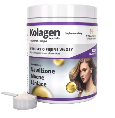 Noble Health Kolagen + witamina C i biotyna w proszku 100g Noble Health Kolagen + witamina C i biotyna w proszku 100g