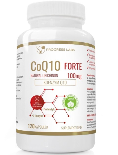 Progress Labs Coenzyme Q10 Forte + L-leucyna 120 kapsułek Progress Labs Coenzyme Q10 Forte + L-leucyna 120 kapsułek