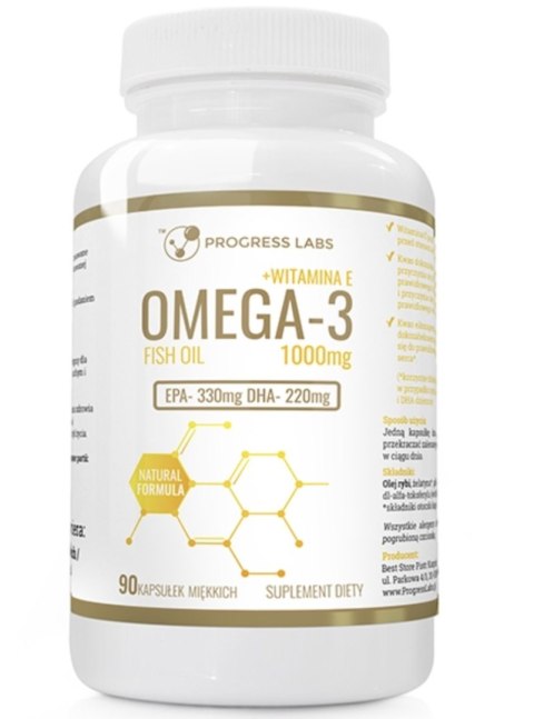 Progress Labs Omega 3 + Vit E 90 kapsułek Progress Labs Omega 3 + Vit E 90 kapsułek