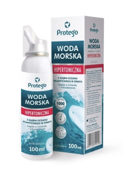 Protego Woda Morska Hipertoniczna BOV 100 ml spray do nosa Protego Woda Morska Hipertoniczna BOV 100 ml spray do nosa