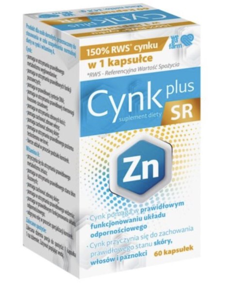 WegaFarm Cynk Plus SR 60 kapsułek WegaFarm Cynk Plus SR 60 kapsułek
