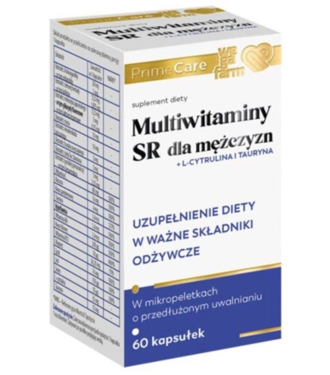 WegaFarm Multiwitaminy SR dla mężczyzn 60 kapsułek WegaFarm Multiwitaminy SR dla mężczyzn 60 kapsułek