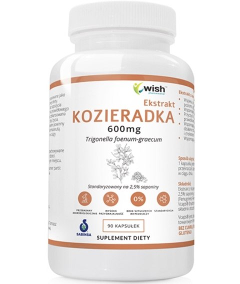 Wish Kozieradka 600mg 90 kapsułek Wish Kozieradka 600mg 90 kapsułek