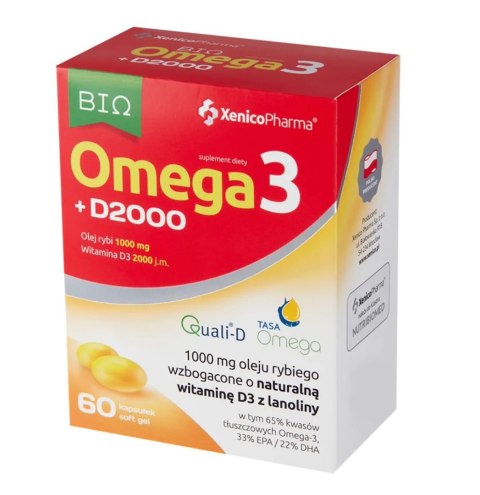 Xenico Pharma Omega 3 D3 2000 60 kapsułek Xenico Pharma Omega 3 D3 2000 60 kapsułek
