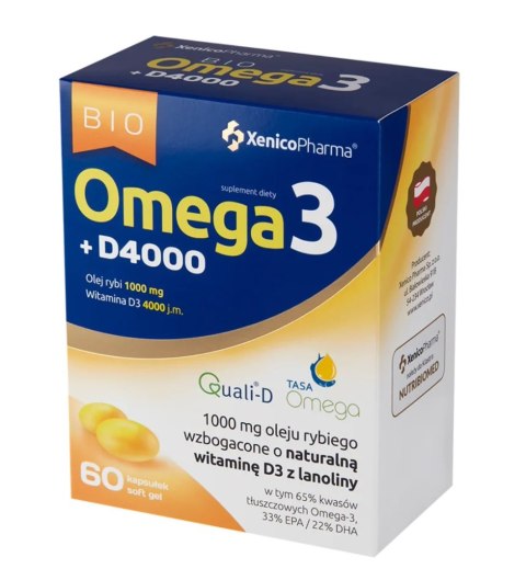 Xenico Pharma Omega 3 D3 4000 60 kapsułek Xenico Pharma Omega 3 D3 4000 60 kapsułek