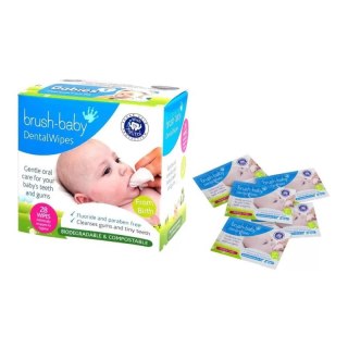 BRUSH-BABY DentalWipes chusteczki do czyszczenia dziąseł i zębów 28 sztuk