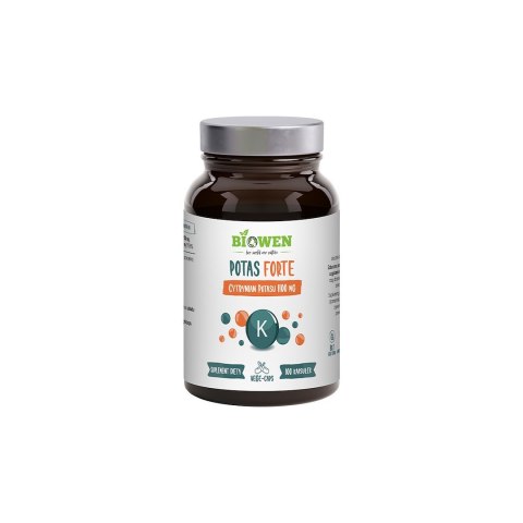 Biowen Potas Forte Cytrynian Potasu 1100 mg 100 kapsułek Biowen Potas Forte Cytrynian Potasu 1100 mg 100 kapsułek